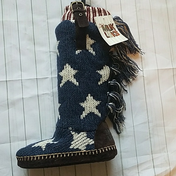 NWT NEW Muk Luks Boots Stars Small 5 6 Festival - Picture 3 of 8